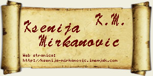 Ksenija Mirkanović vizit kartica